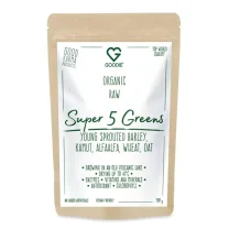 Super 5 Greens - sušené šťávy BIO, RAW - mladý ječmen, alfalfa, kamut, mladá pšenice, mladý oves 150 g CZ
