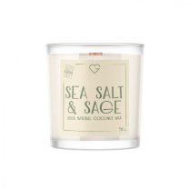 Svíčka s dřevěným praskajícím knotem – Sea Salt & Sage 50 g
