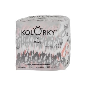 Kolorky DAY - Gyermekpelenka - Hearts - M méret 5-8 kg (21 db) HU