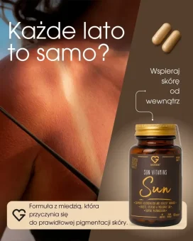 PL Sun Vitamins - witaminy na opalanie 60 kapsułek - formuła z miedzią dla prawidłowej pigmentacji skóry