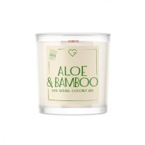 Svíčka s dřevěným praskajícím knotem - Aloe & Bamboo 50 g