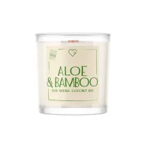Svíčka s dřevěným praskajícím knotem - Aloe & Bamboo 50 g SK