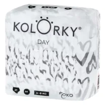 Kolorky DAY - Dětské pleny - Hearts - velikost M 5-8 kg (21 ks)