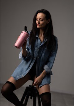 Fém shaker - rózsaszín - 750 ml - 1 db HU