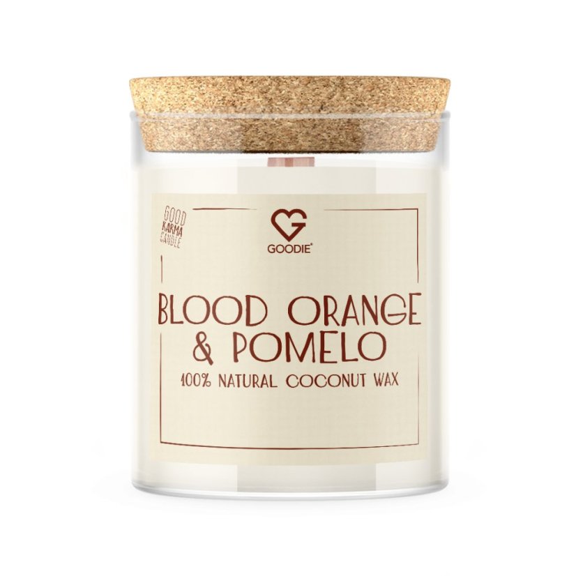 Svíčka s praskajícím dřevěným knotem - Bloody Orange & Pomelo 160 g SK