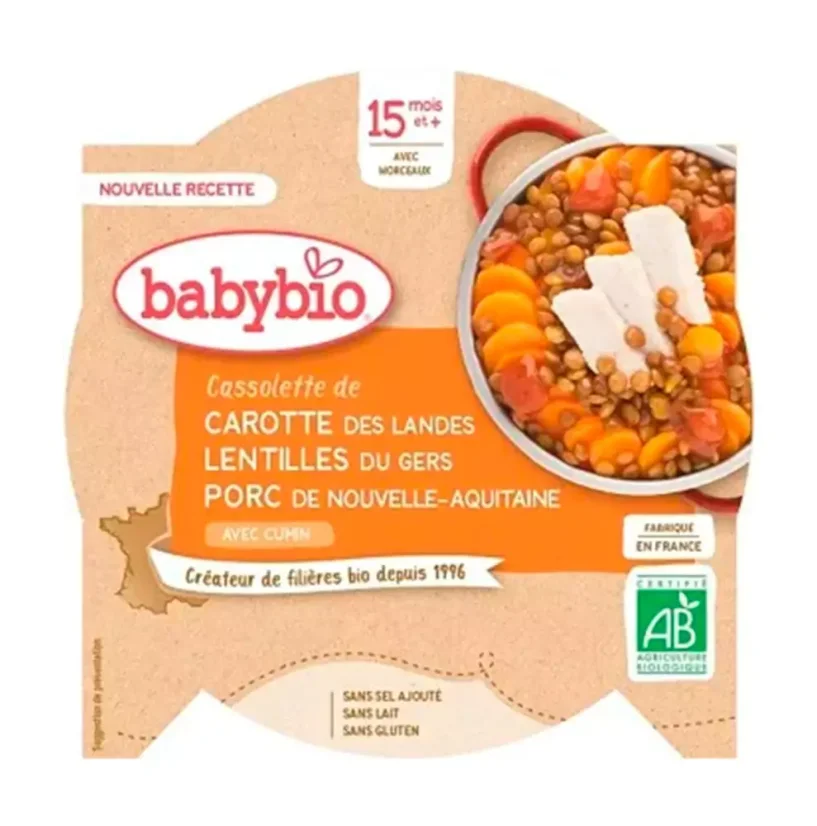 BABYBIO - denní svačinka s vepřovým masem a čočkou 260 g CZ