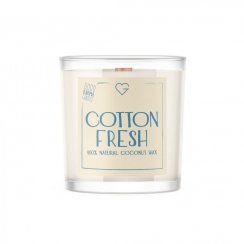 Svíčka s dřevěným praskajícím knotem - Svěží bavlna - Cotton Fresh 50 g