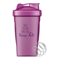 Plastový shaker s kovovou spirálou - fialový - 400 ml - 1 ks