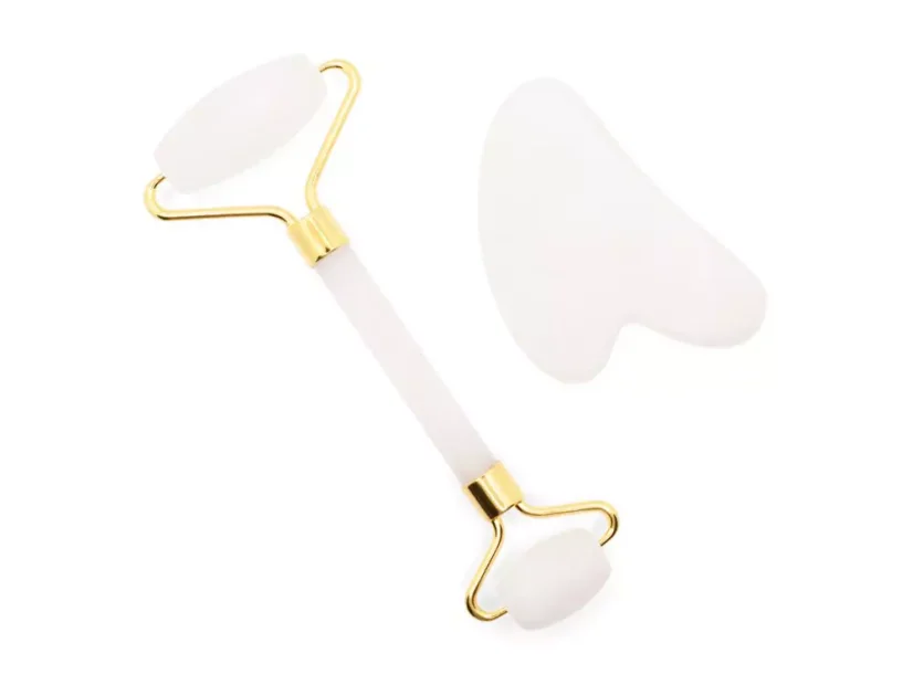 Face Massage Set (Jade roller & Gua Sha) - WHITE SK