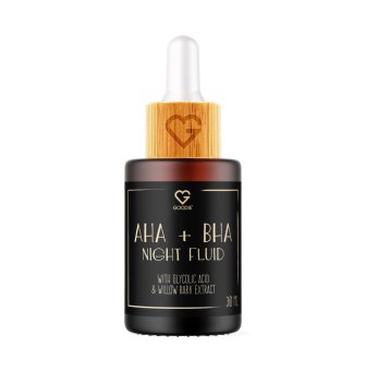 AHA + BHA serum – nocny fluid z kwasem glikolowym i ekstraktem z kory wierzby, 30 ml | Goodie