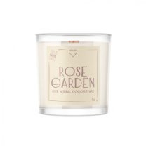 Svíčka s dřevěným praskajícím knotem – Rose Garden 50 g