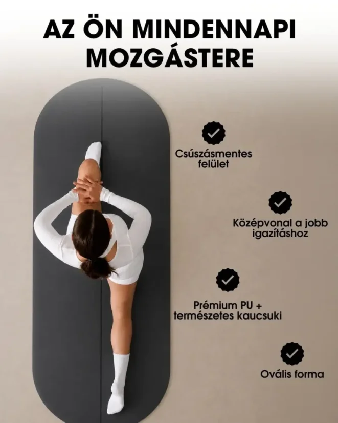 Gyakorlószőnyeg Oval - fekete