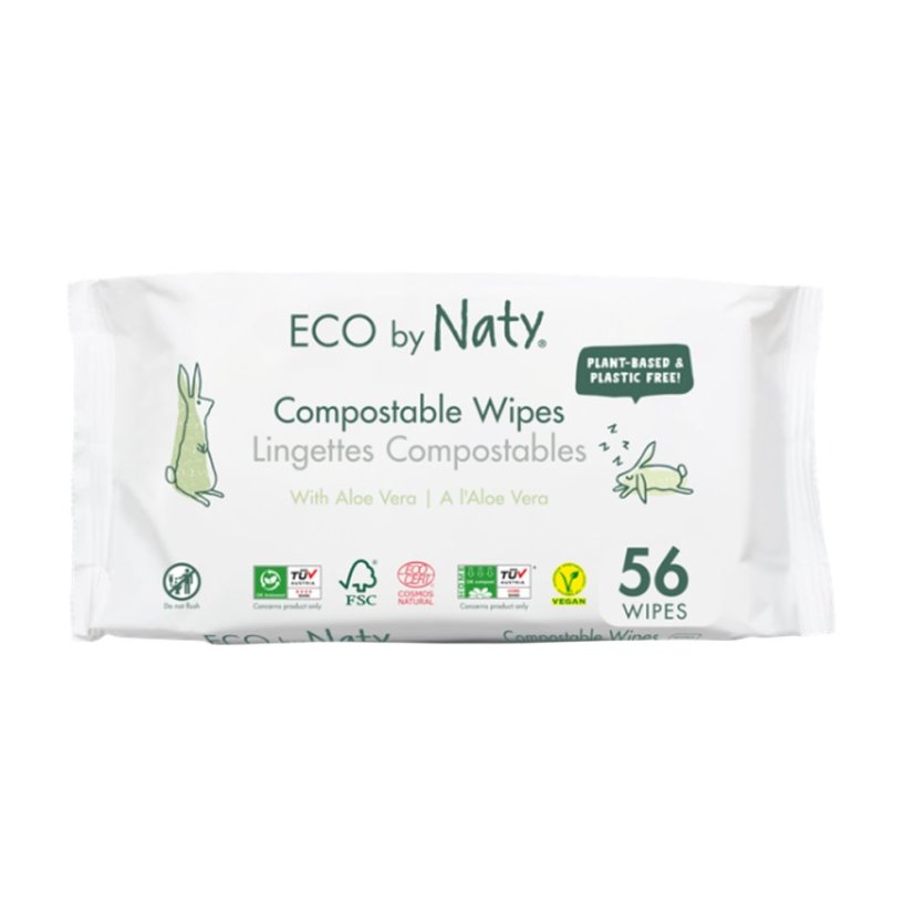 Chusteczki nawilżane - Eco by Naty - z aloesem (56 szt.) PL