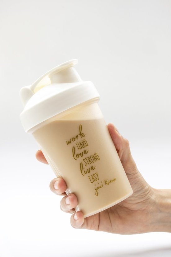 Plastikowy shaker z metalową spiralą - biały - 400 ml - 1 szt. PL
