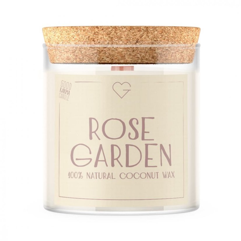 Sviečka s dreveným praskajúcim knôtom – Rose Garden 280 g SK