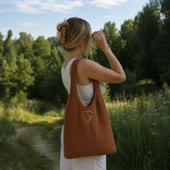 Knitted Bag Brown - Pletená taška Hnědá 1 ks