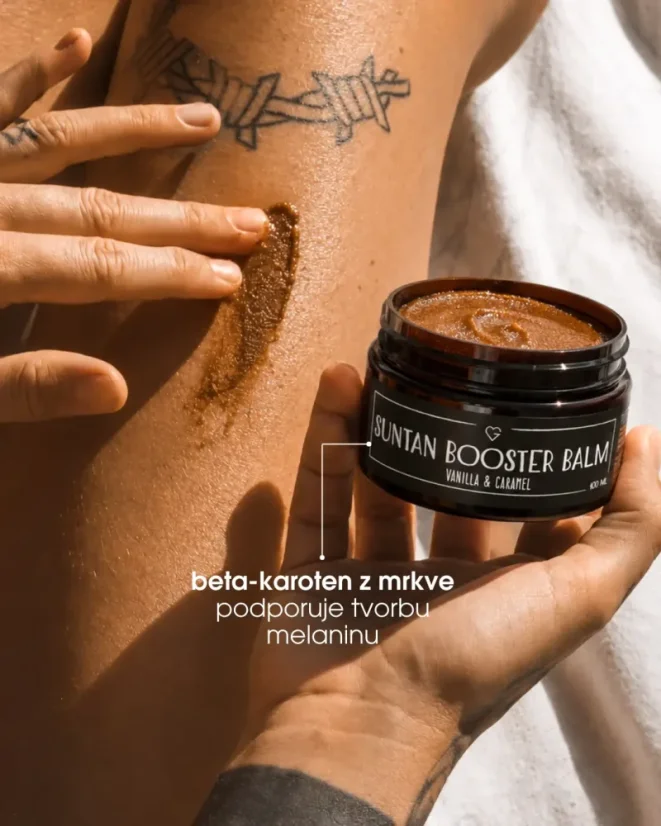 Balzám na podporu opálení - Suntan Booster Balm - Vanilla & Caramel 100 ml CZ
