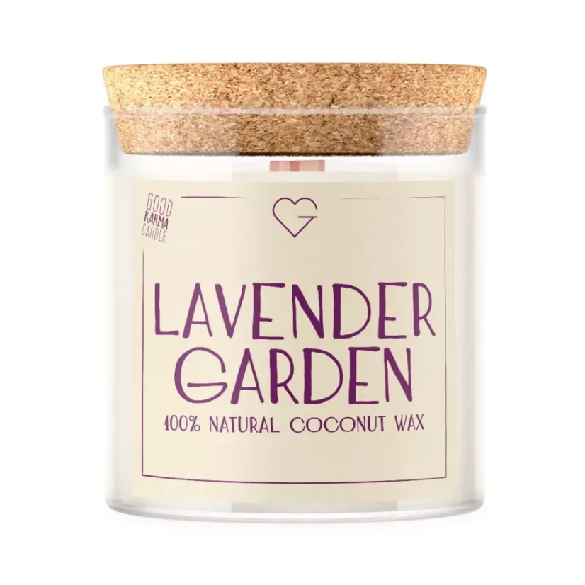 Svíčka s dřevěným praskajícím knotem - Lavender Garden 280 g CZ