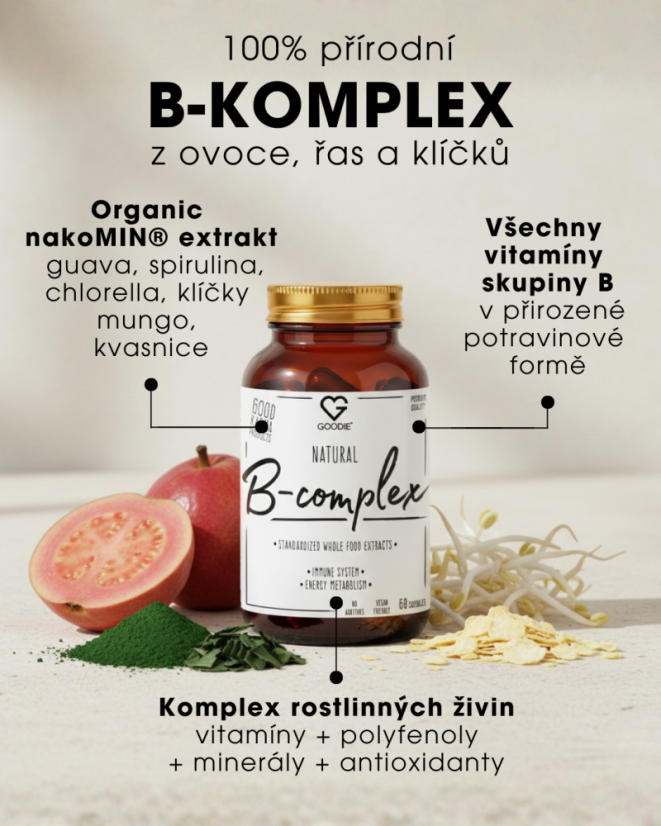 Natural B-Komplex – Celistvý z BIO extraktov NakoMIN® – 60 kapsúl SK