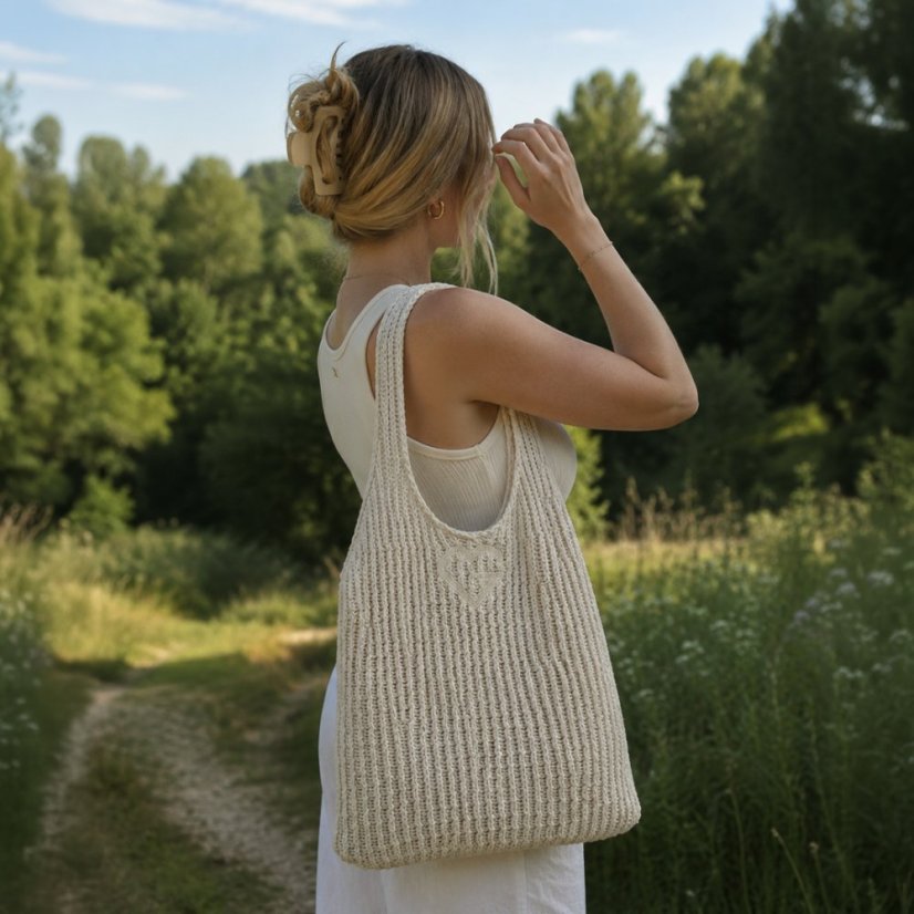 Knitted Bag Creamy - Pletená taška Krémová 1 ks