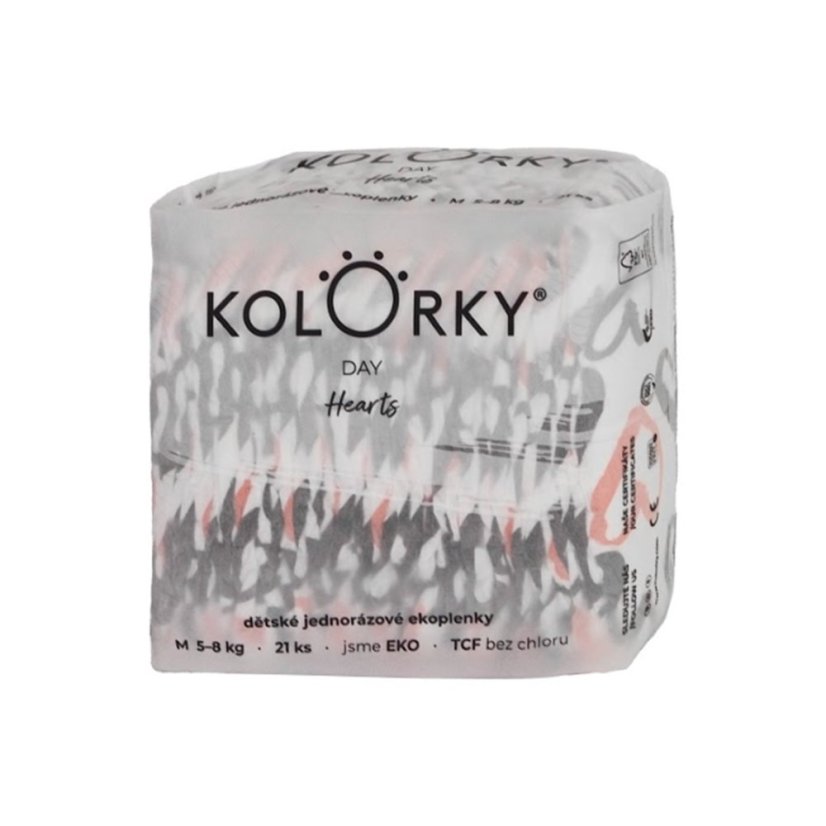 Kolorky DAY - Pieluchy dla dzieci - Hearts - rozmiar M 5-8 kg (21 szt.) PL