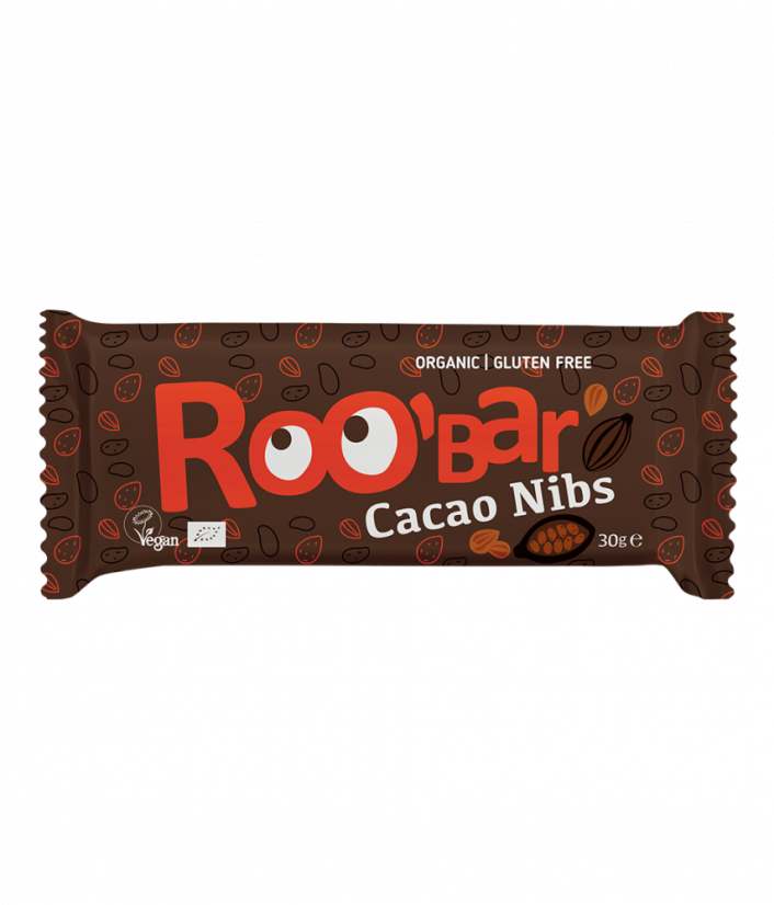 Roobar - RAW tyčinka - Cacao nibs and almonds BIO 30g