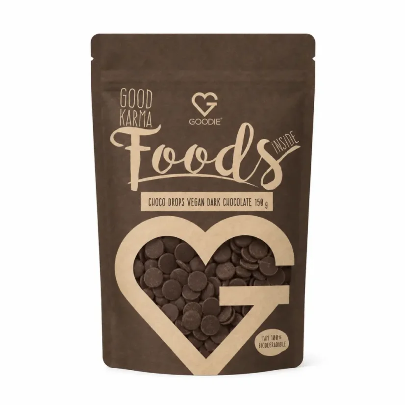 Choco Drops - tmavá hořká čokoláda vegan 150 g