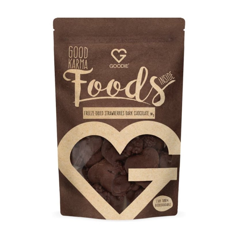 Liofilizowane truskawki w gorzkiej czekoladzie 80 g PL