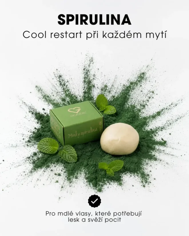 Tuhý šampon - Minty Spirulina 45 g