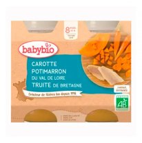 BABYBIO - przekąska z marchwi i dyni z pstrągiem 2×200 g