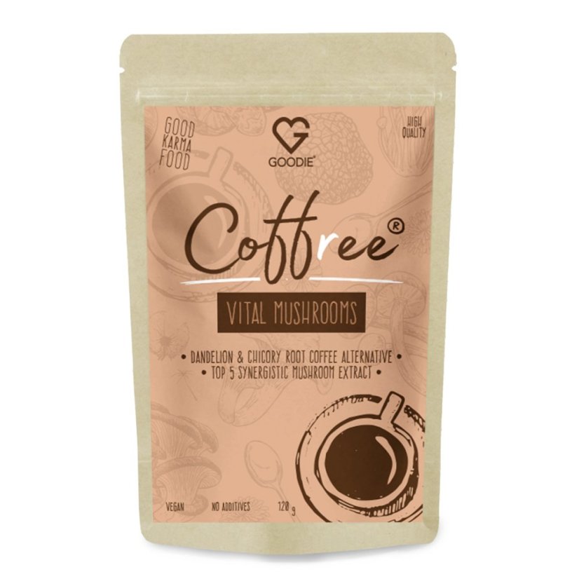 Coffree Vital Mushrooms - 5 synergických druhů - duální extrakty 120 g CZ