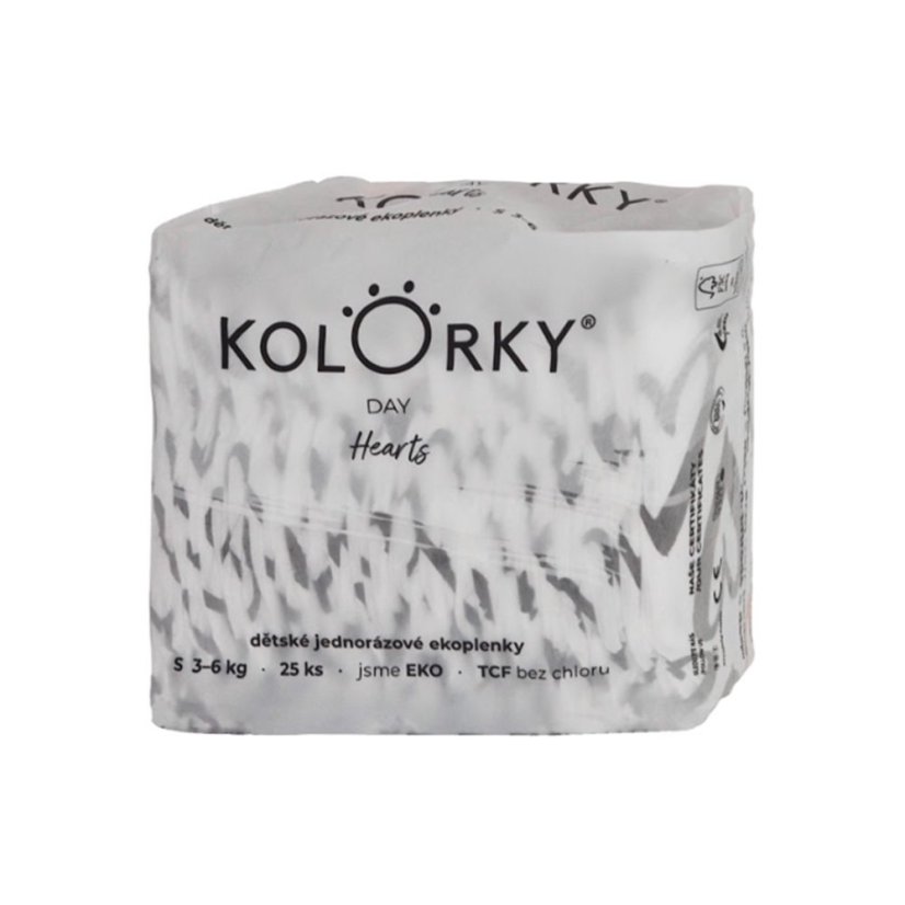 Kolorky DAY - Pieluchy dla dzieci - Hearts - rozmiar S 3-6 kg (25 szt.) PL