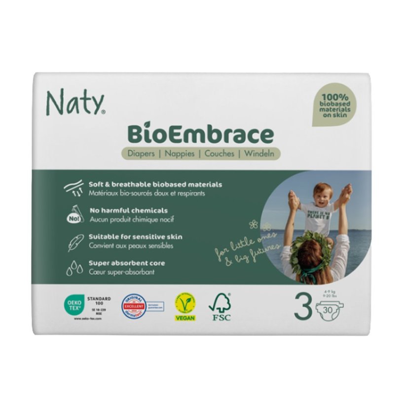 Eco by Naty - Detské plienky - veľkosť 3 - od 4 do 9 kg (30 ks) SK