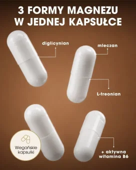 PL Magnez – Kompleks wieczorny – 3 formy magnezu, wegańskie kapsułki