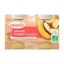 BABYBIO - przekąska owocowa jabłko, banan 2×130 g