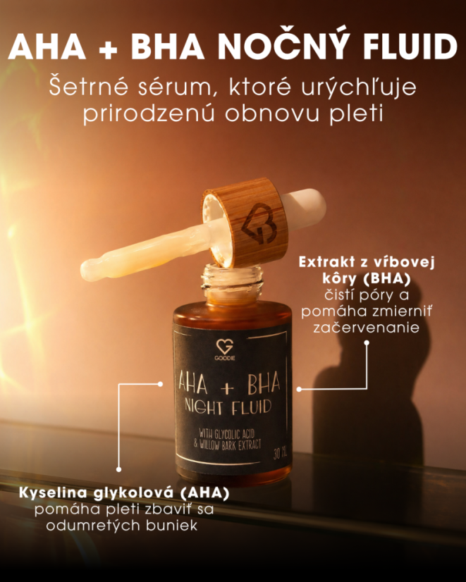 AHA + BHA Noční fluid s kyselinou glykolovou a extraktem z vrbové kůry 30 ml SK