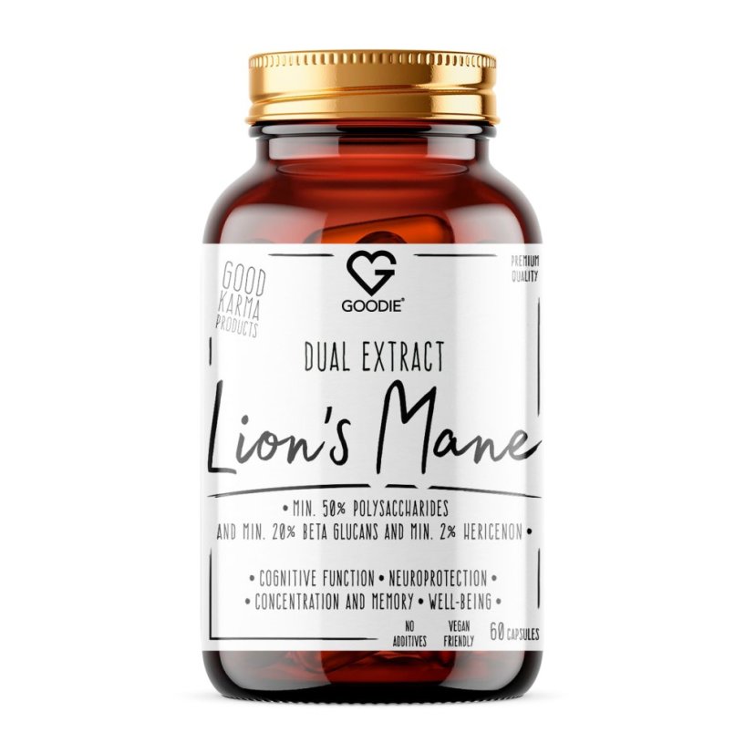 Lion's Mane - dual extrakt min. 50 % polysacharidů - 60 kapslí CZ