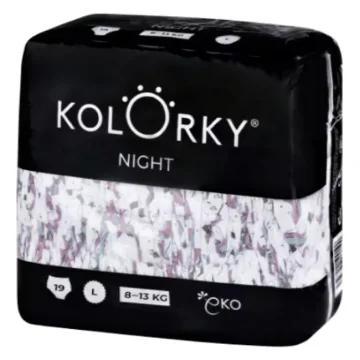 Kolorky NIGHT - Detské plienky - Unicorns - veľkosť L 8-13 kg (19 ks)