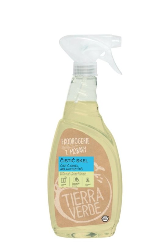 Tierra Verde - Čistič skel s BIO pomerančovou a citronelovou silicí (rozprašovač 750 ml) CZ