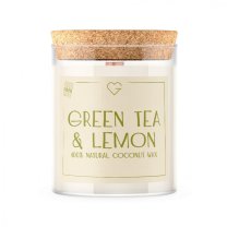 Świeca z drewnianym trzaskającym knotem - Green Tea & Lemon 160 g