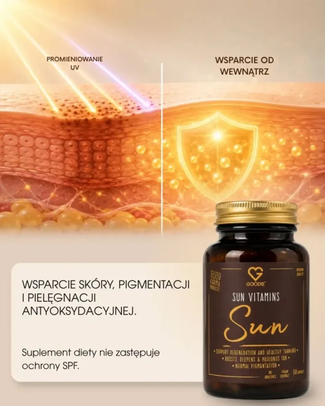 PL Sun Vitamins - witaminy na opalanie 60 kapsułek - wsparcie skóry od wewnątrz
