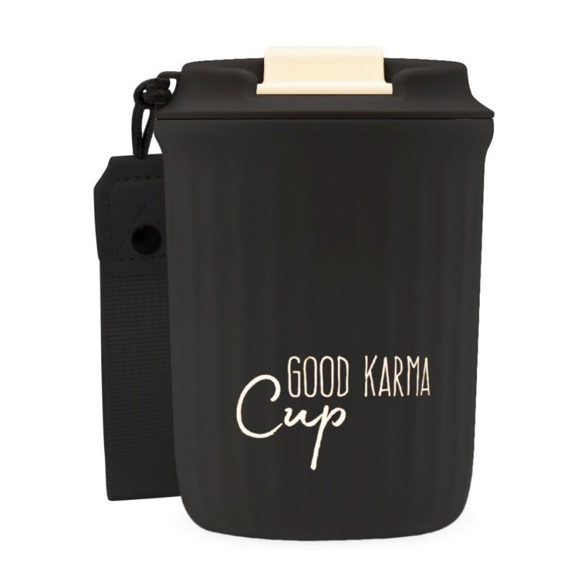 Good Karma Travel Cup - Cestovný termohrnček  - ČIERNY - 360 ml SK
