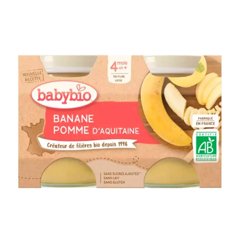 BABYBIO - ovocná svačinka jablko a banán 2x130 g CZ