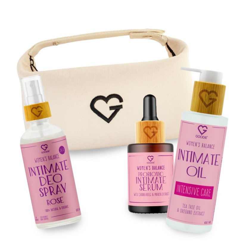 Set pro intimní péči Premium – béžová taštička CZ