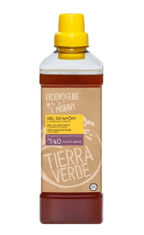Tierra Verde - Gel do myčky na nádobí z mýdlových ořechů s BIO pomerančovou silicí  1 l CZ