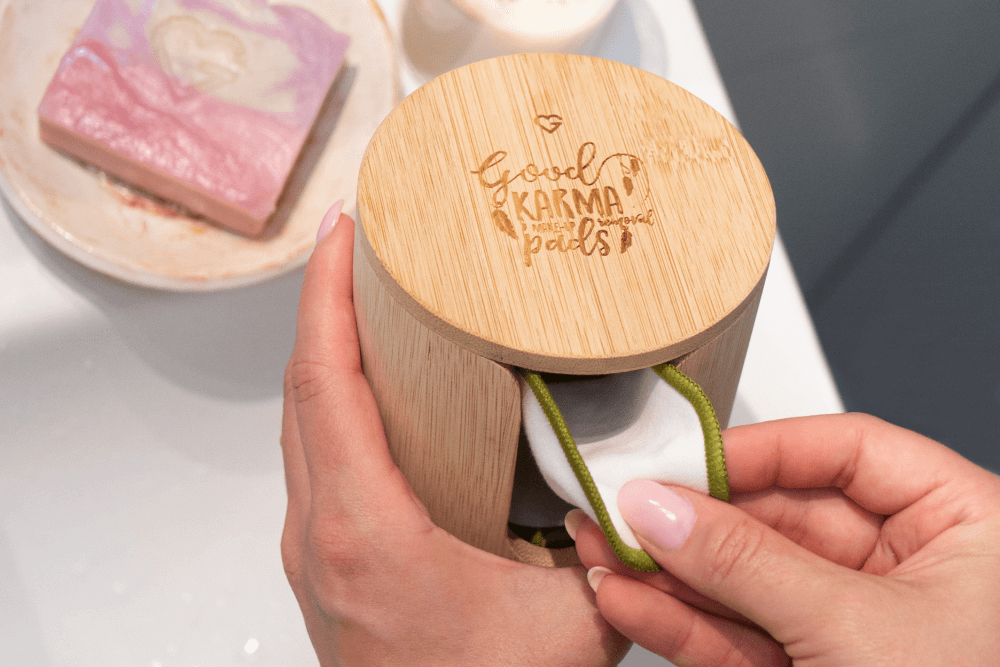 Ekologické kosmetické tamponky Goodie v praktické bambusové dóze